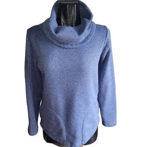L.L. Bean Blue Fleece Lined Turtleneck Sweater S
